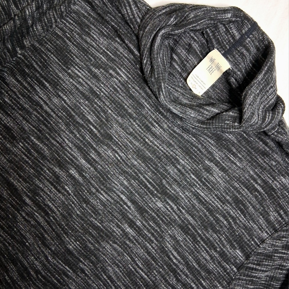 We the Free‎ Marbled Knit Turtleneck High Slit Long Sleeve Maxi Dress M